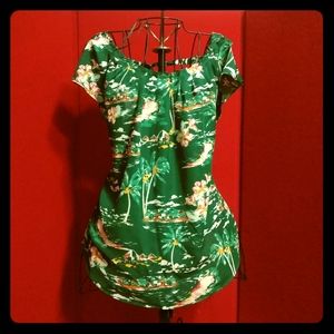 Beautiful sheer Lauren Conrad tropic blouse